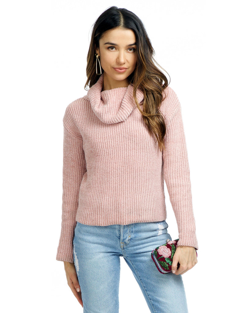 Women wearing a sweater rental from FashionPass called Make Me Blush Sweater