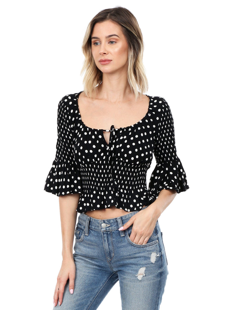 Girl outfit in a top rental from Free People called Cross Shoulder Top