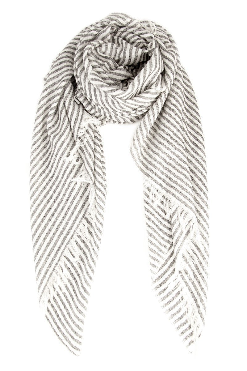 Women outfit in a scarf rental from Chan Luu called Stripe Cashmere And Silk Scarf