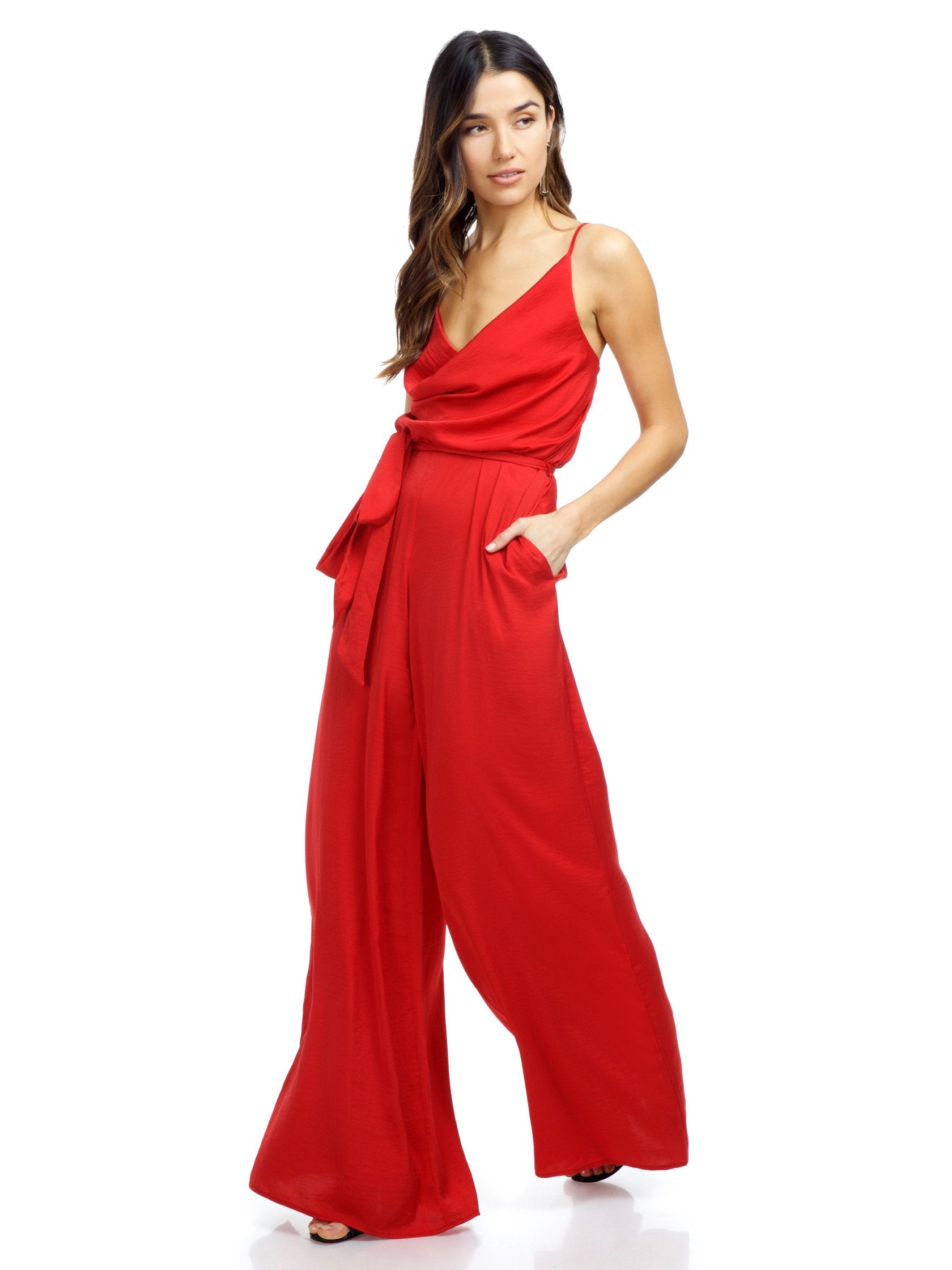 Woman wearing a jumpsuit rental from The Jetset Diaries called Ellil Jumpsuit