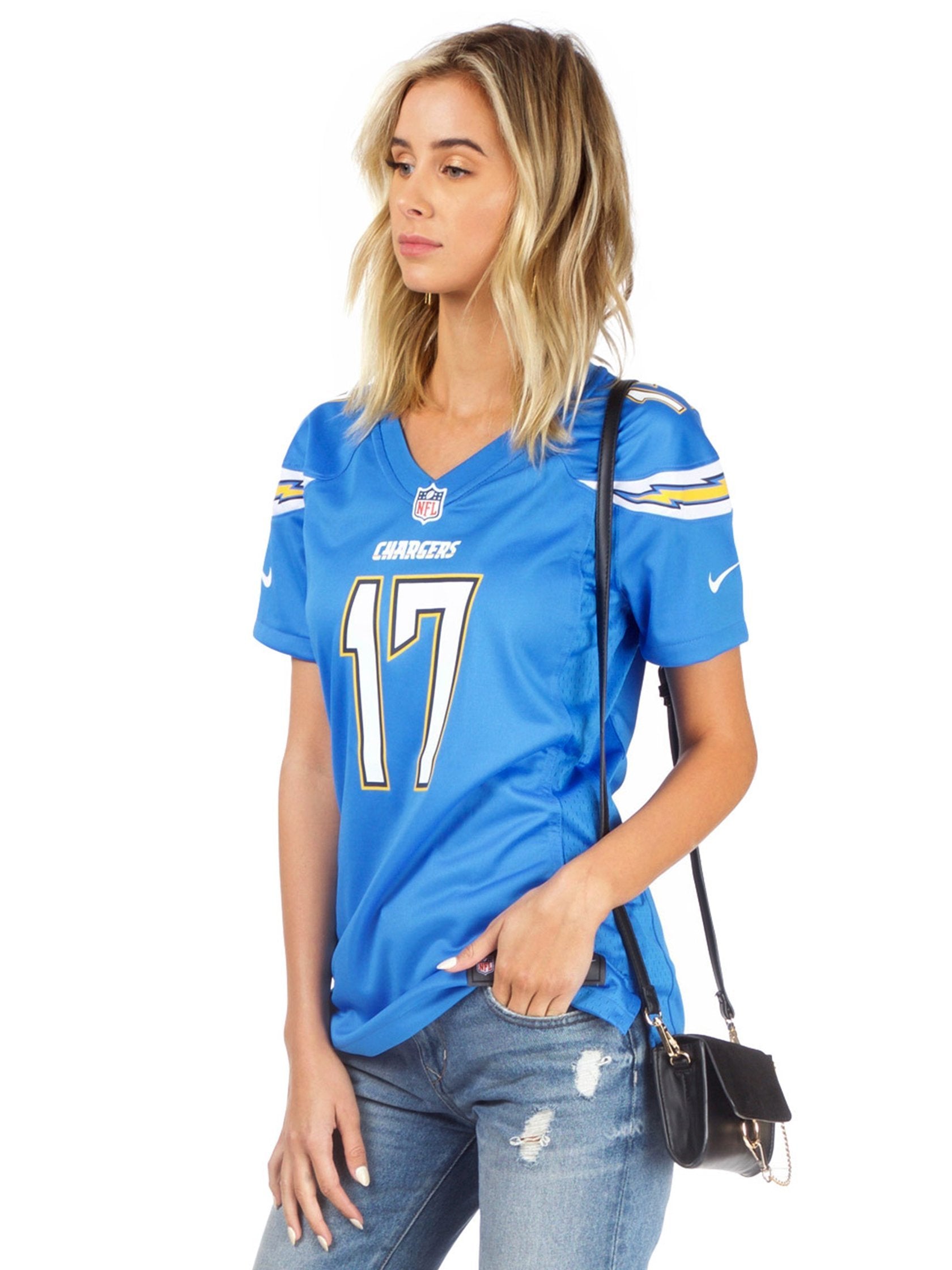 Women wearing a top rental from FashionPass called La Chargers Jersey