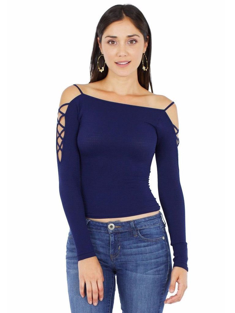 Women wearing a top rental from Free People called Diamond Embroidered Top