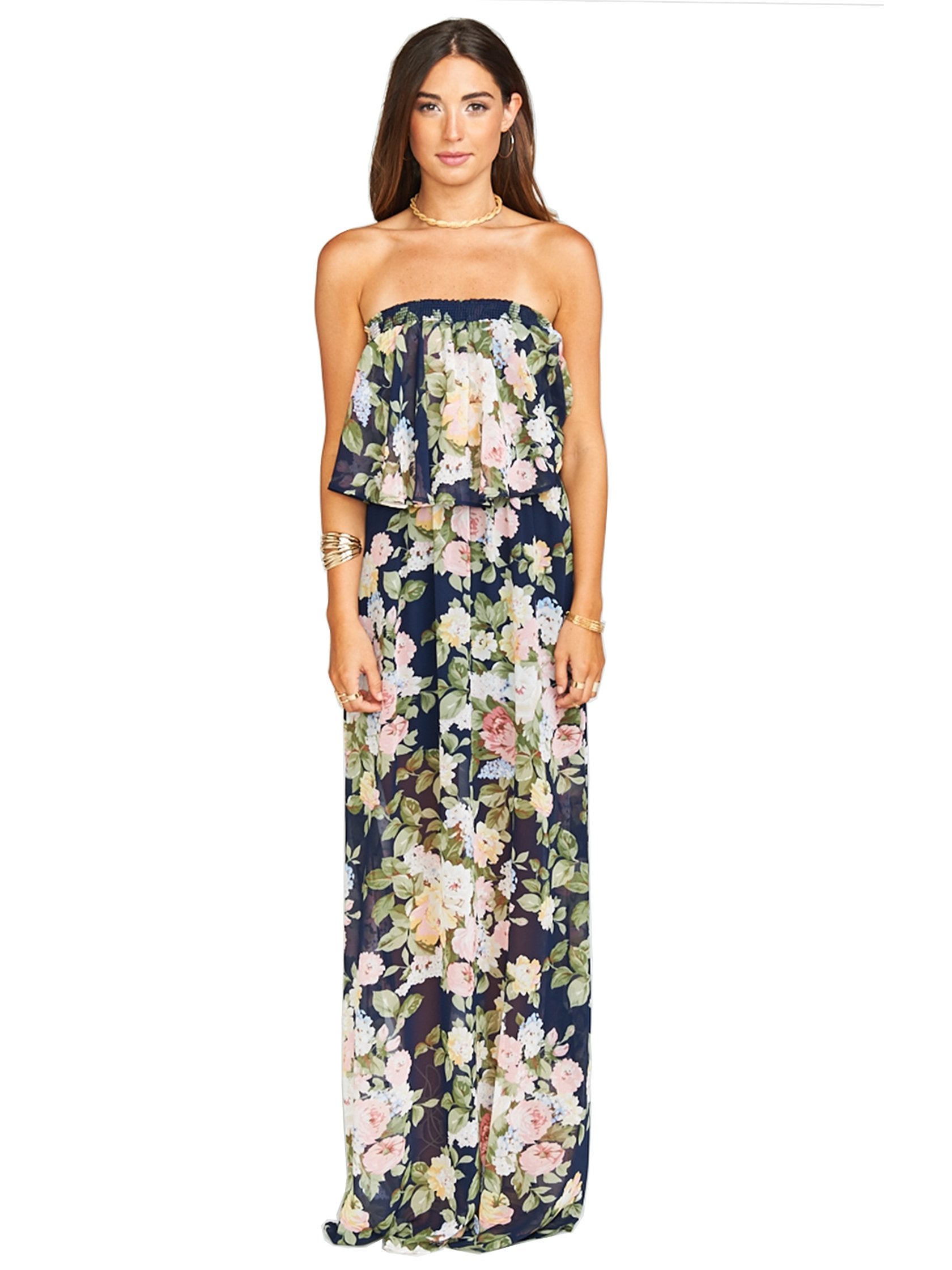 Girl outfit in a dress rental from Show Me Your Mumu called Hacienda Maxi Dress