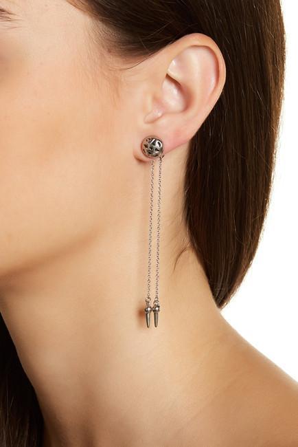 Girl outfit in a earrings rental from House of Harlow 1960 called Silver Scutum Double Pendant Necklace