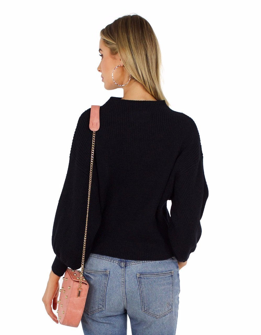 Women wearing a top rental from Line & Dot called Balloon Sleeve Pullover Sweater