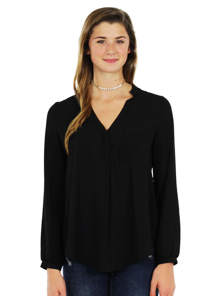 Women outfit in a top rental from Lush called Cold Shoulder Blouson Sleeve Blouse
