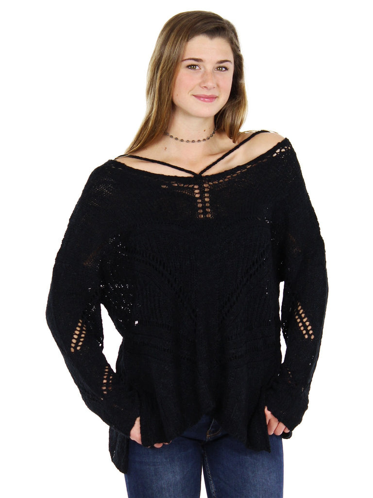 Women wearing a sweater rental from Lush called Crossing Paths Sweater
