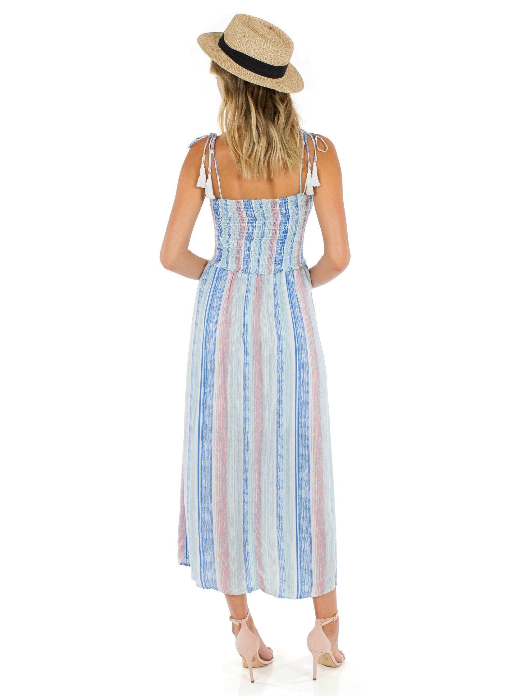 Women wearing a dress rental from Lush called Off Into The Sunset Dress