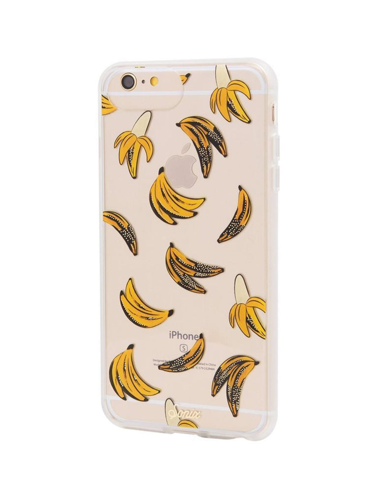 Women wearing a phone case rental from Sonix called Banana Babe