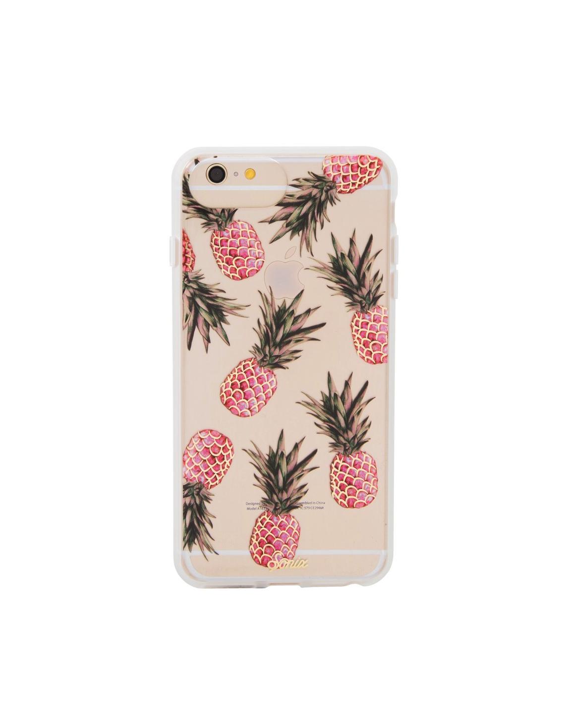 Women outfit in a phone case rental from Sonix called Piña Colada Phone Case