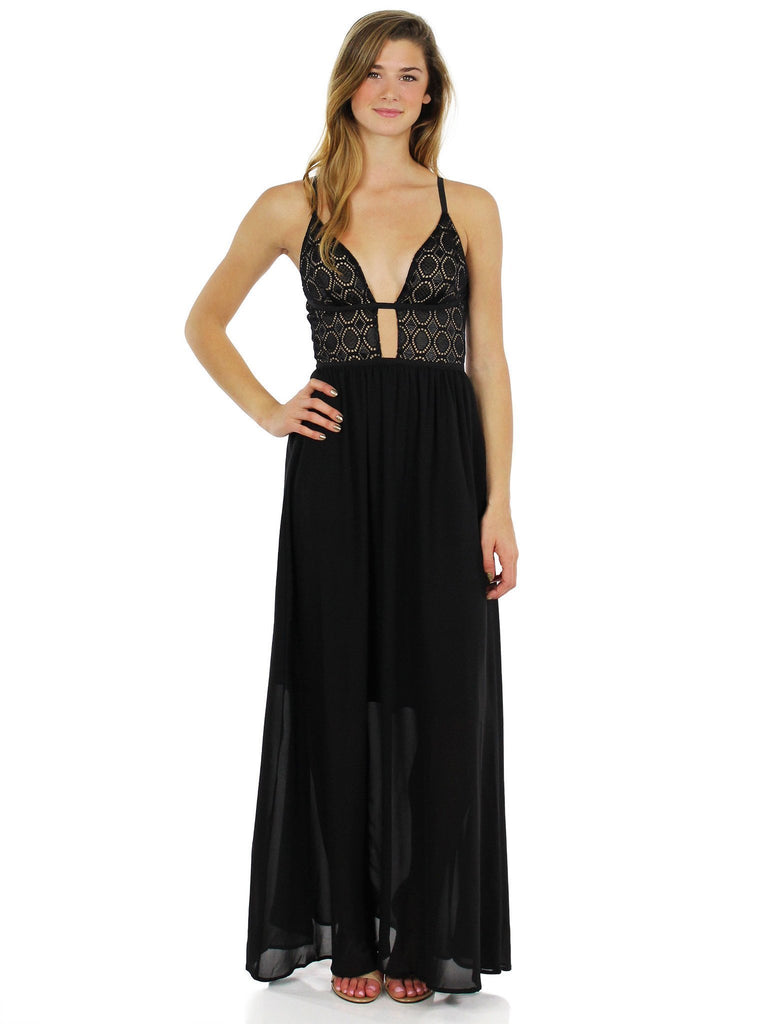 Women outfit in a dress rental from WYLDR called Medusa Maxi Dress