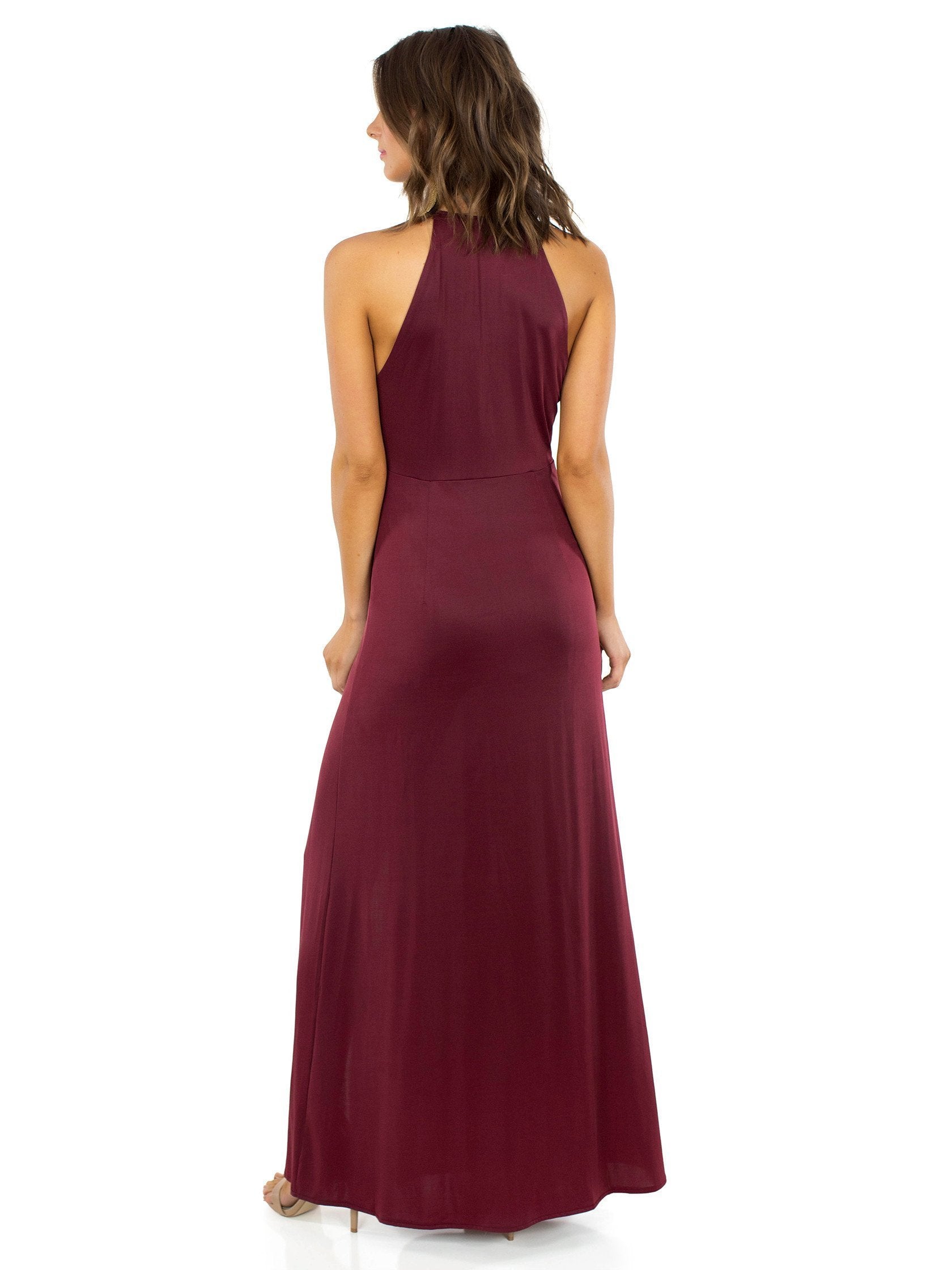 Women wearing a dress rental from WYLDR called Out Of My League Maxi Dress