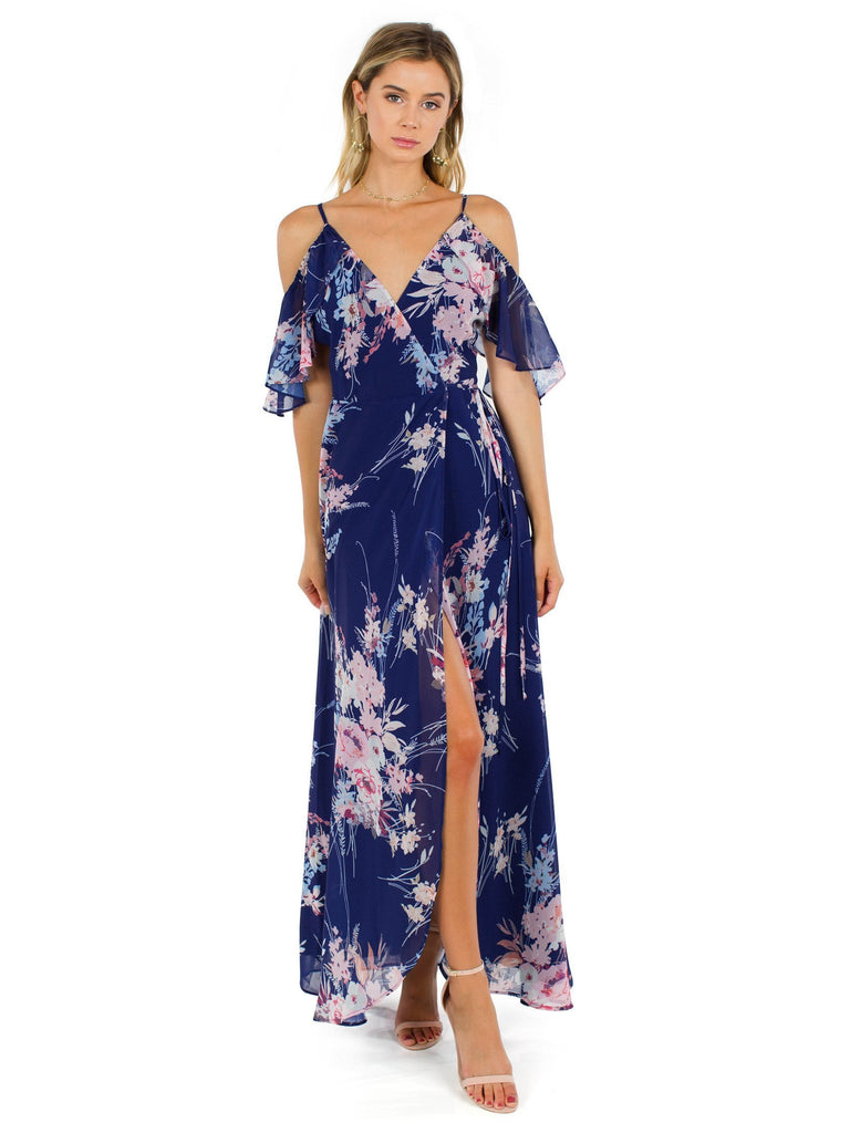 Women outfit in a dress rental from YUMI KIM called Because Of You Maxi Dress